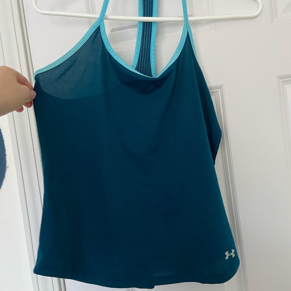 Turquoise/ blue Under Armour tank top